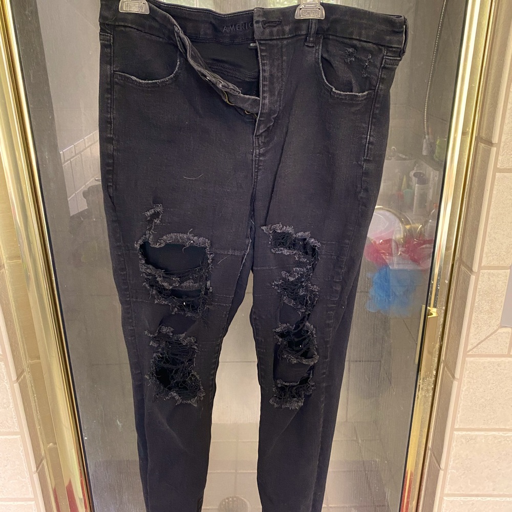 American Eagle Black Ripped Jeans